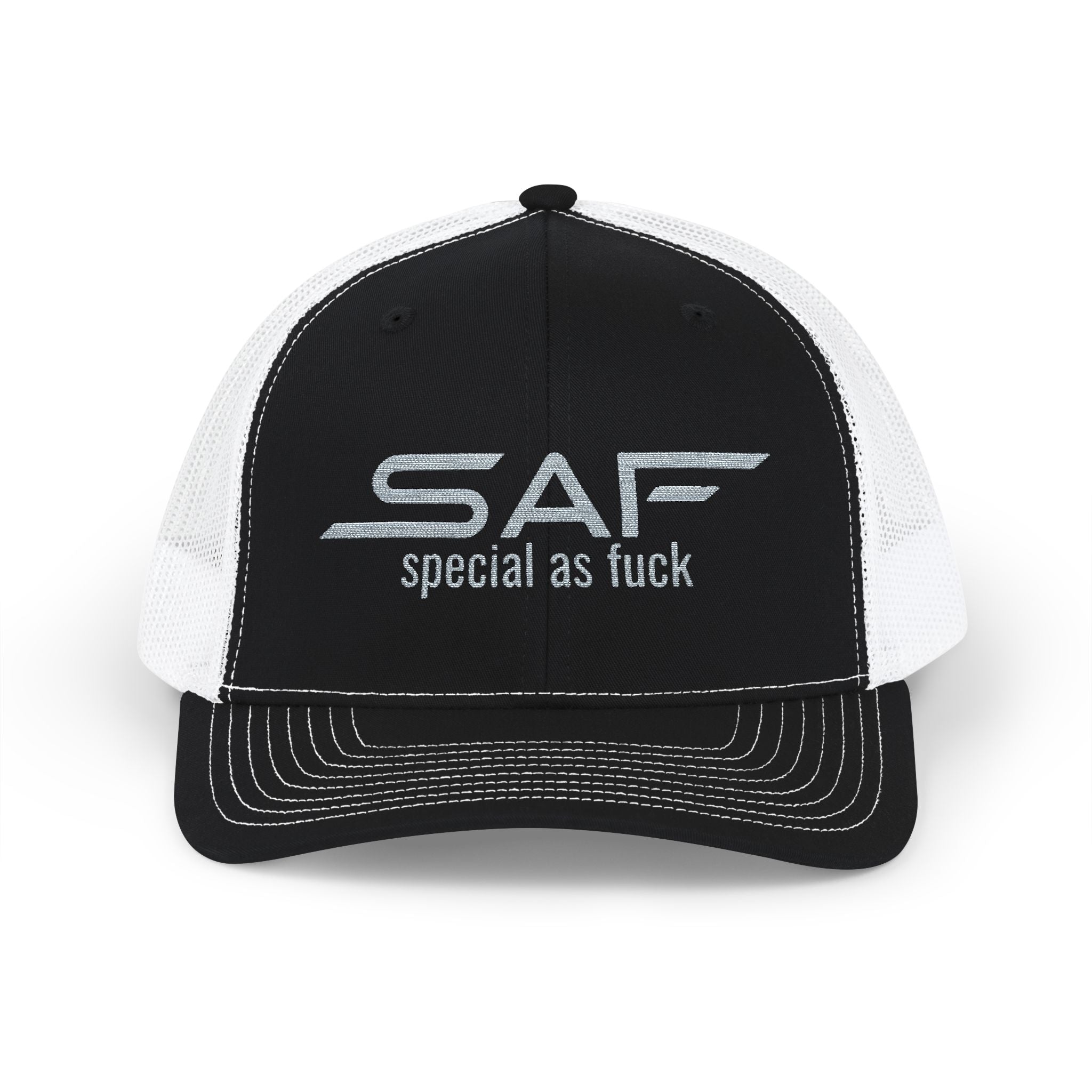 Trucker Cap — "SAF (Special As F**k)" Embroidered Snapback