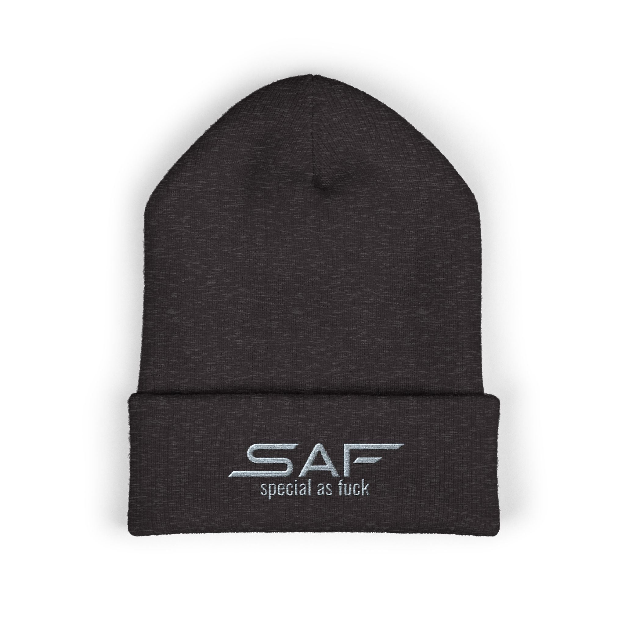 Embroidered 'SAF - special as fuck' Cuffed Beanie