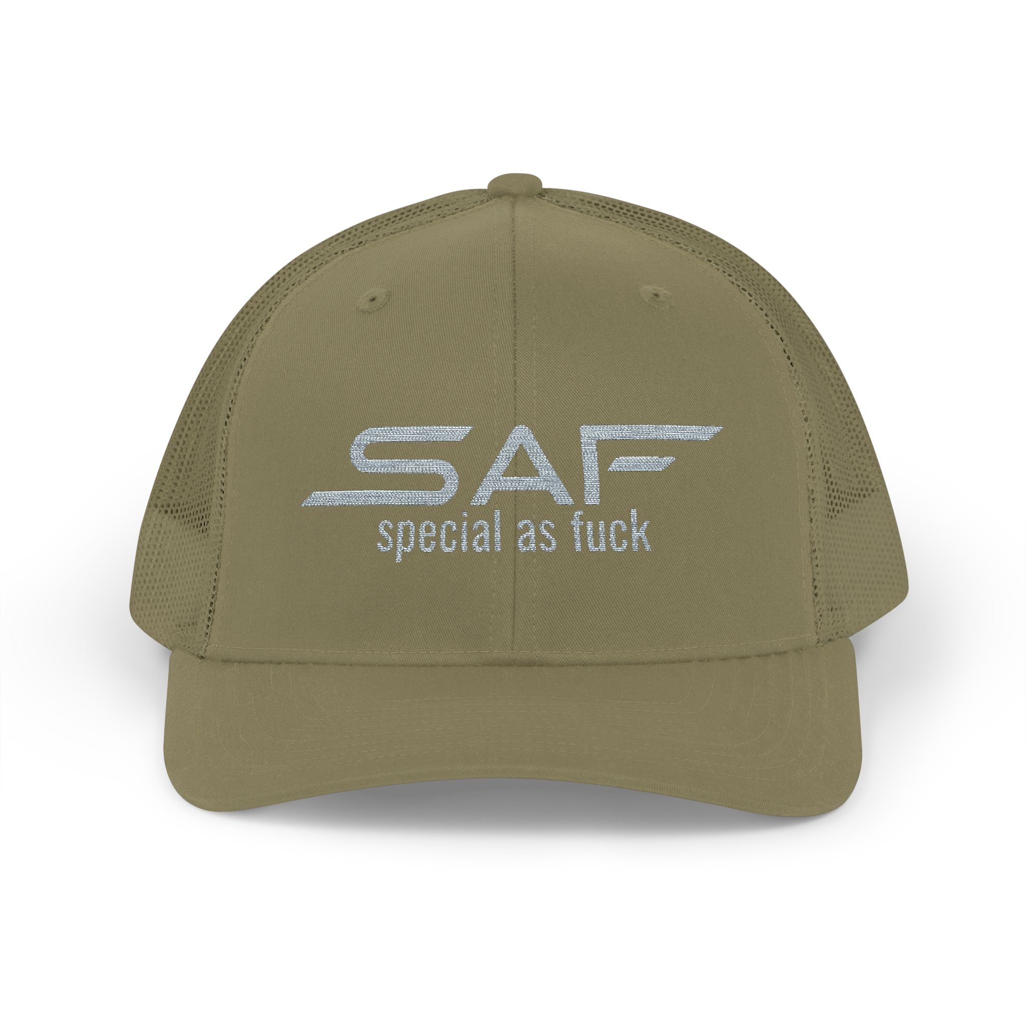 Trucker Cap — "SAF (Special As F**k)" Embroidered Snapback
