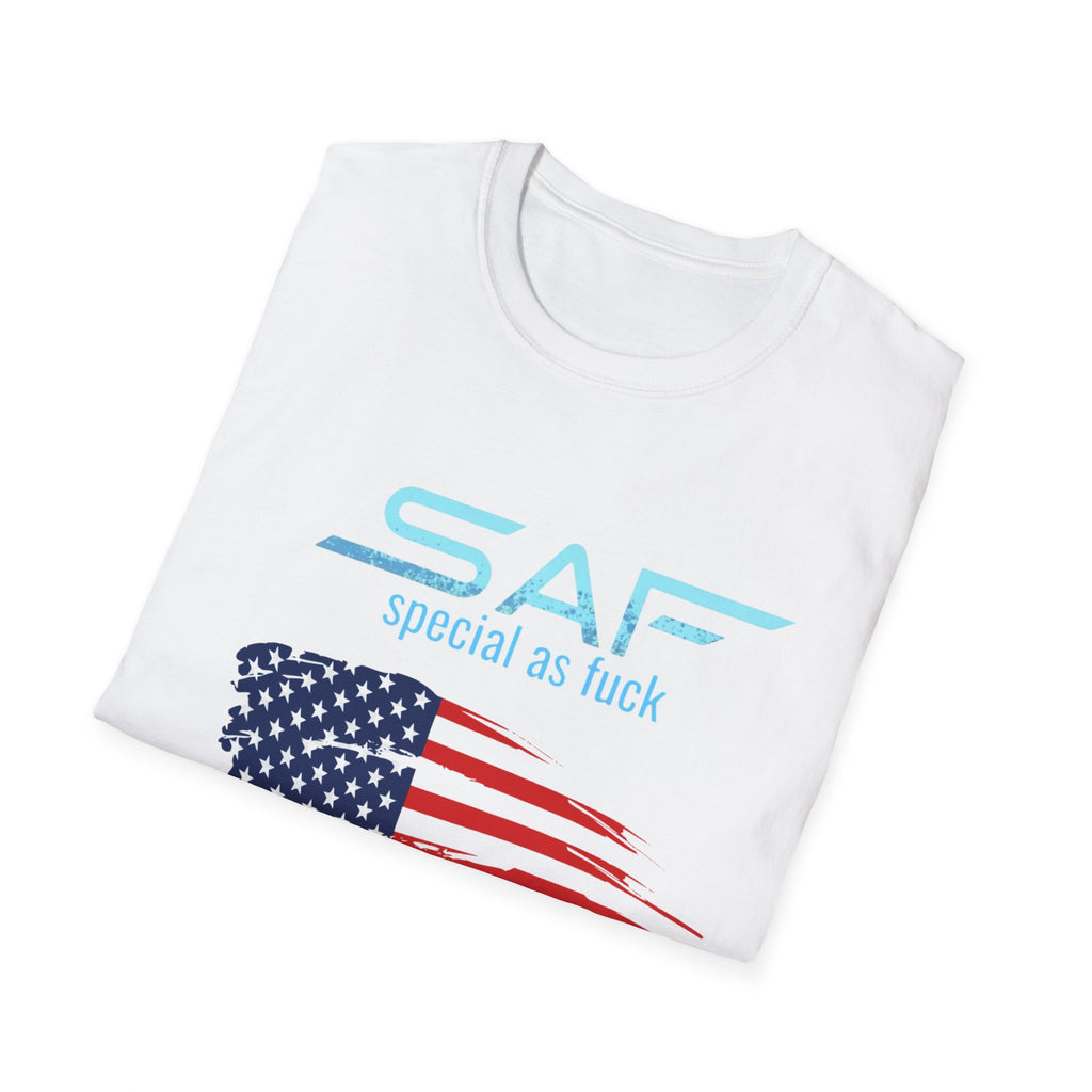 T-Shirt — "SAF Special As F***" American Flag Graphic Patriotic Tee
