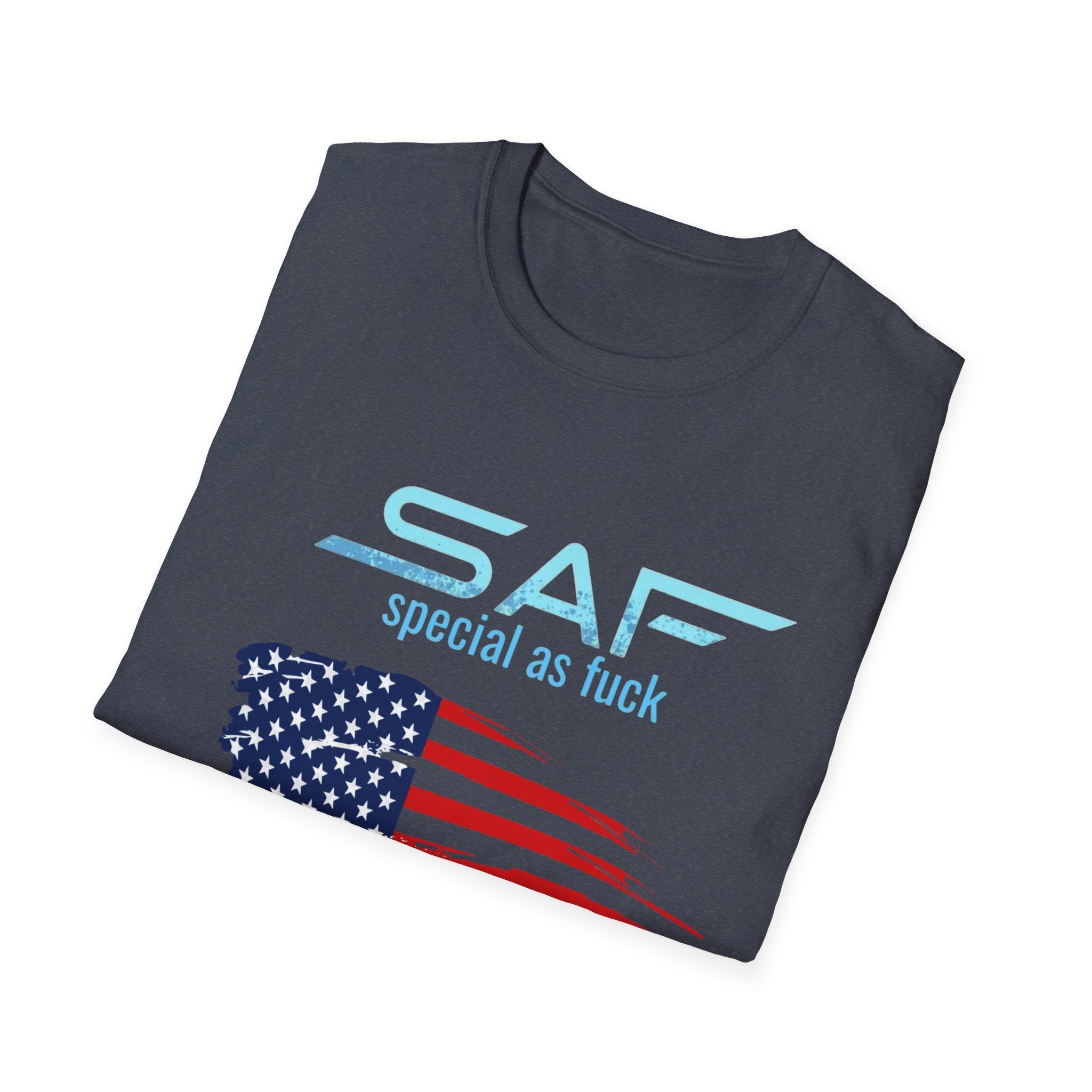 T-Shirt — "SAF Special As F***" American Flag Graphic Patriotic Tee