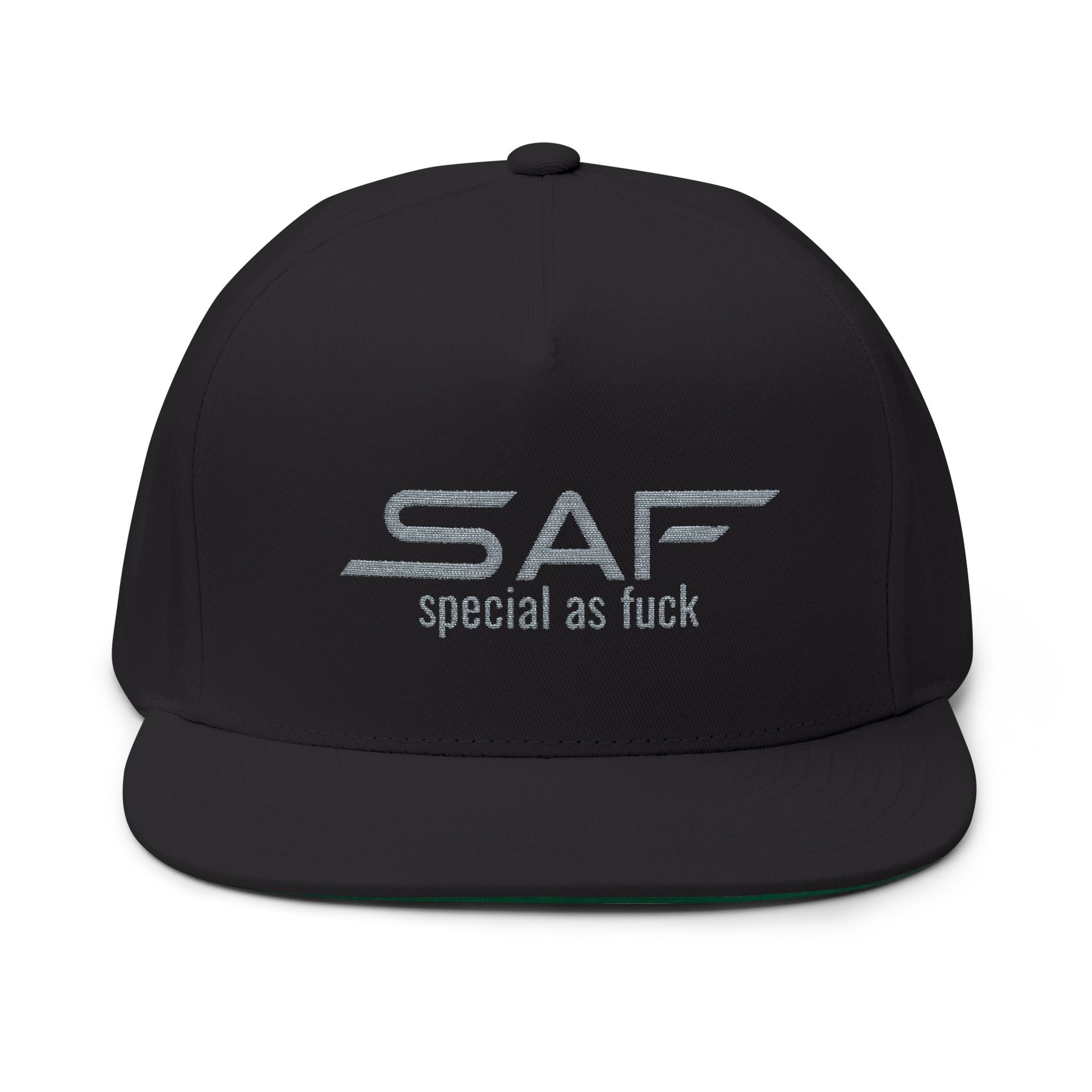 SAF Embroidered Flat Bill Cap — 'special as fuck' Snapback Hat