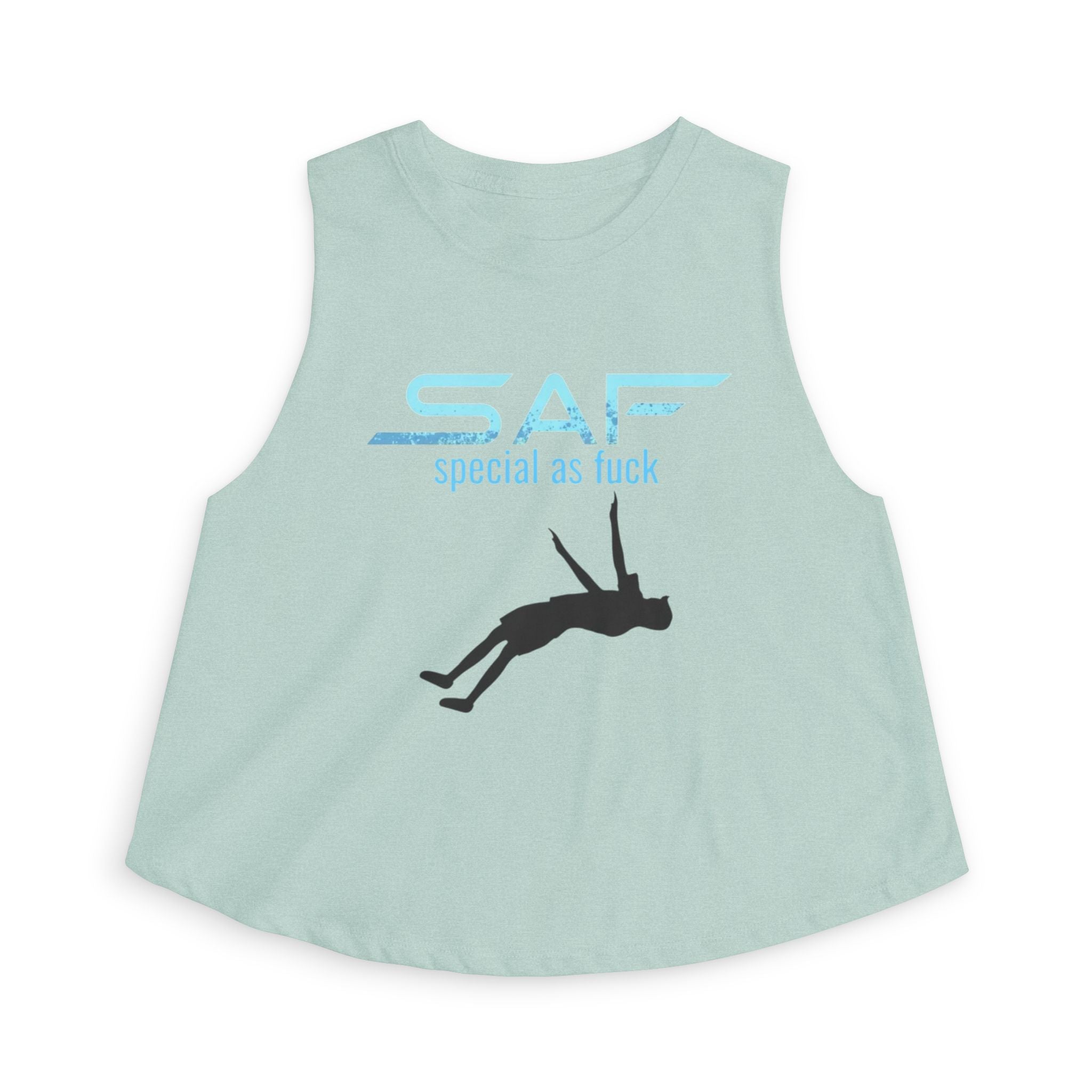 Crop Top — "SAF (Special As F**k)" Swing Silhouette Graphic
