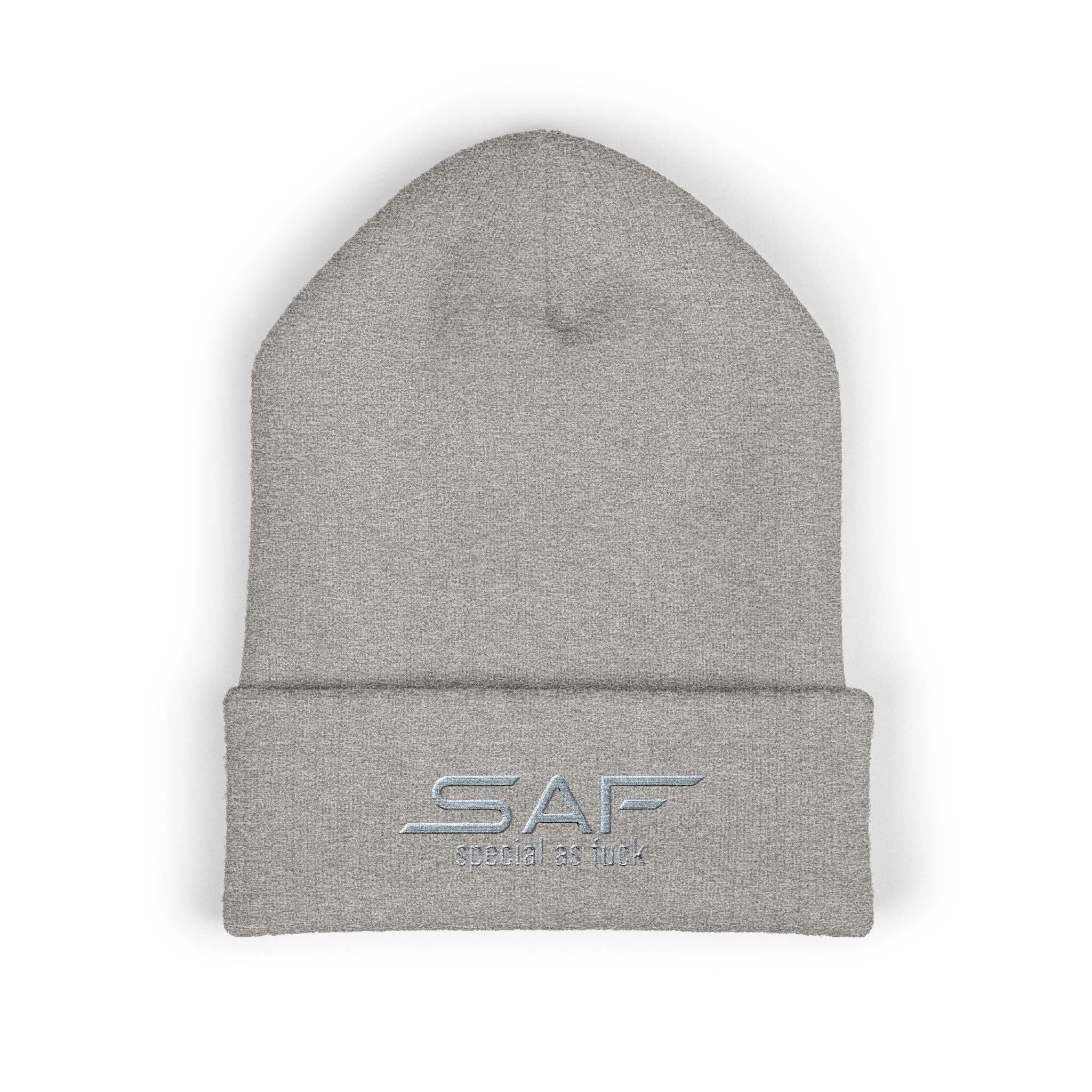 Embroidered 'SAF - special as fuck' Cuffed Beanie