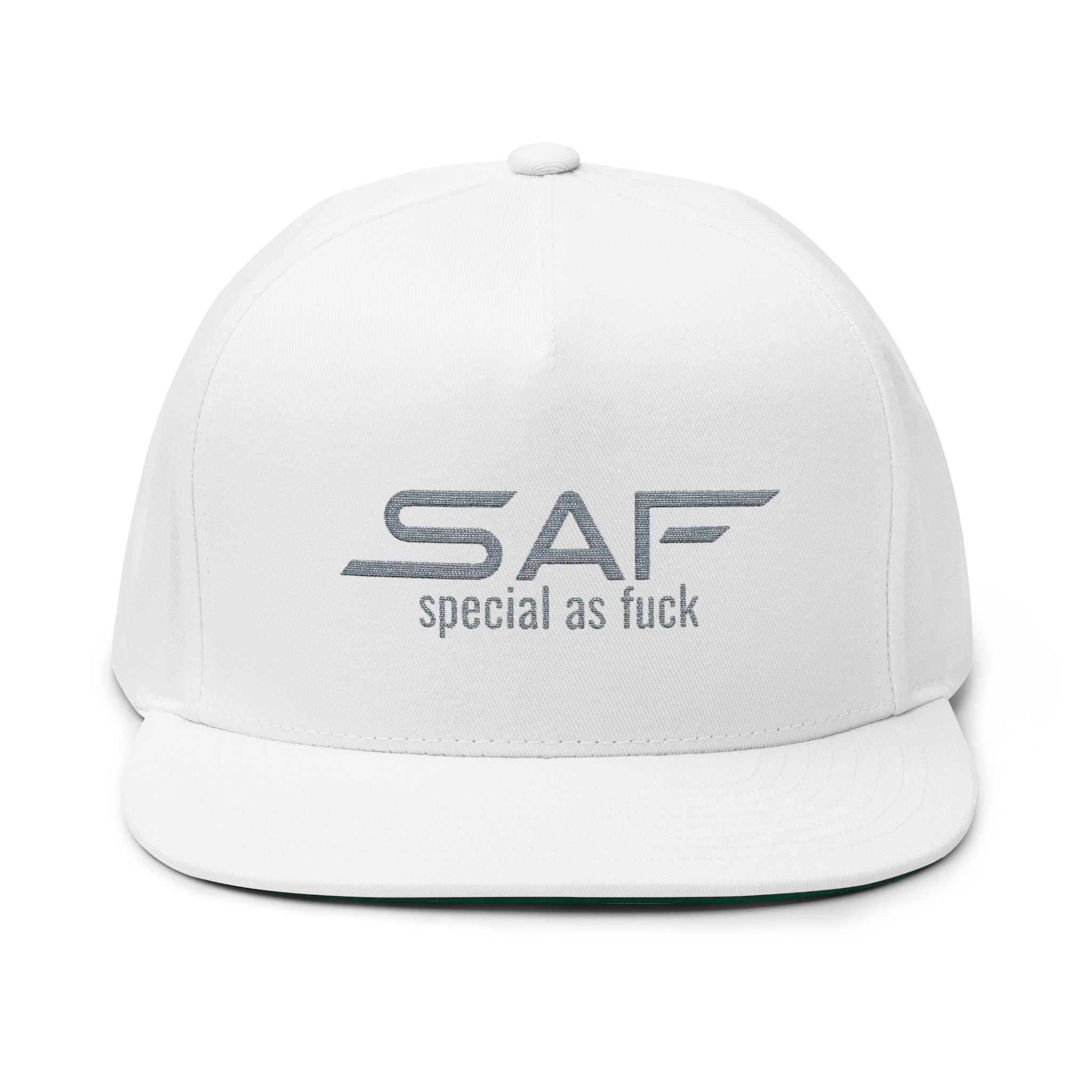 SAF Embroidered Flat Bill Cap — 'special as fuck' Snapback Hat