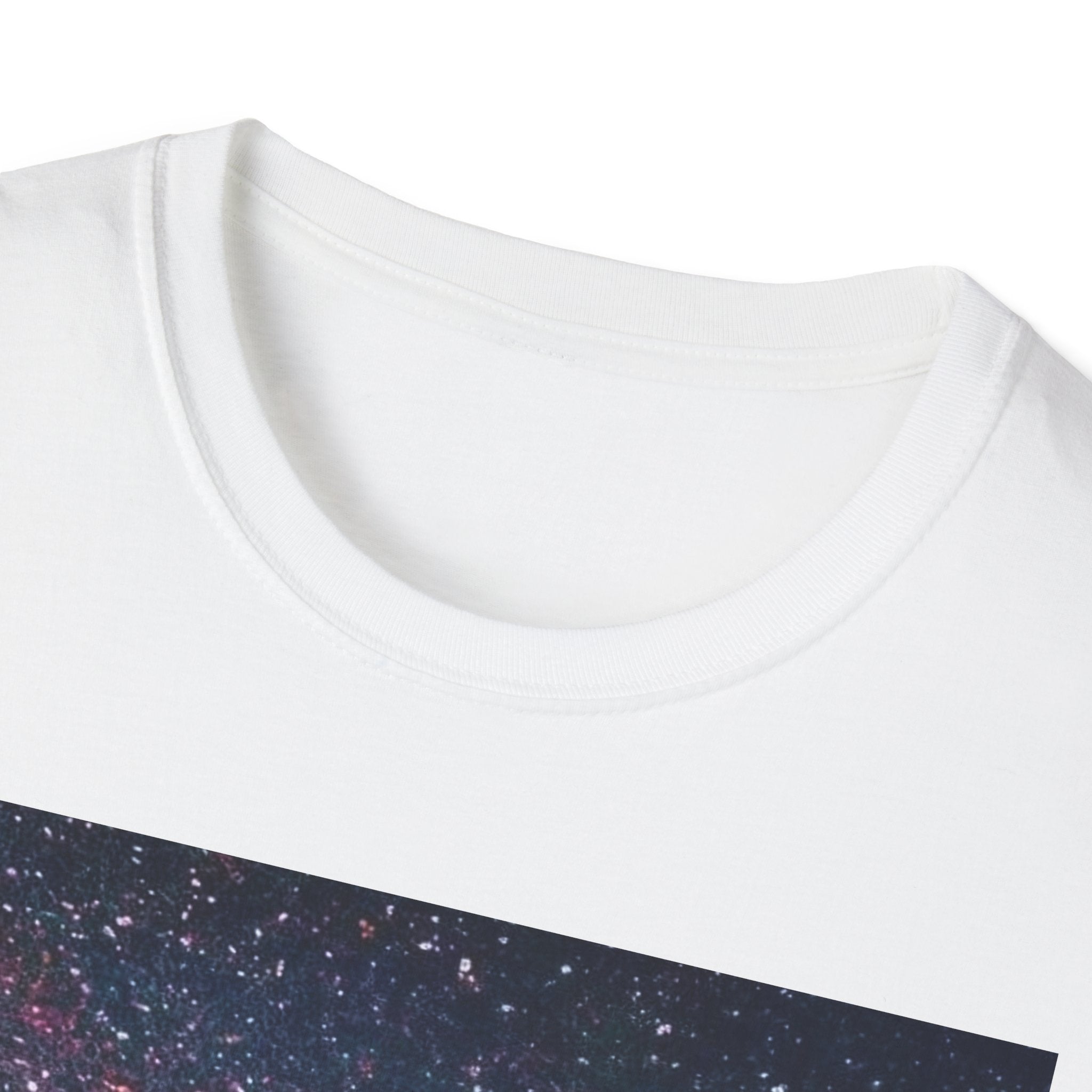 SAF Red Script Galaxy T-Shirt — Space Graphic Tee with 'SAF' Design