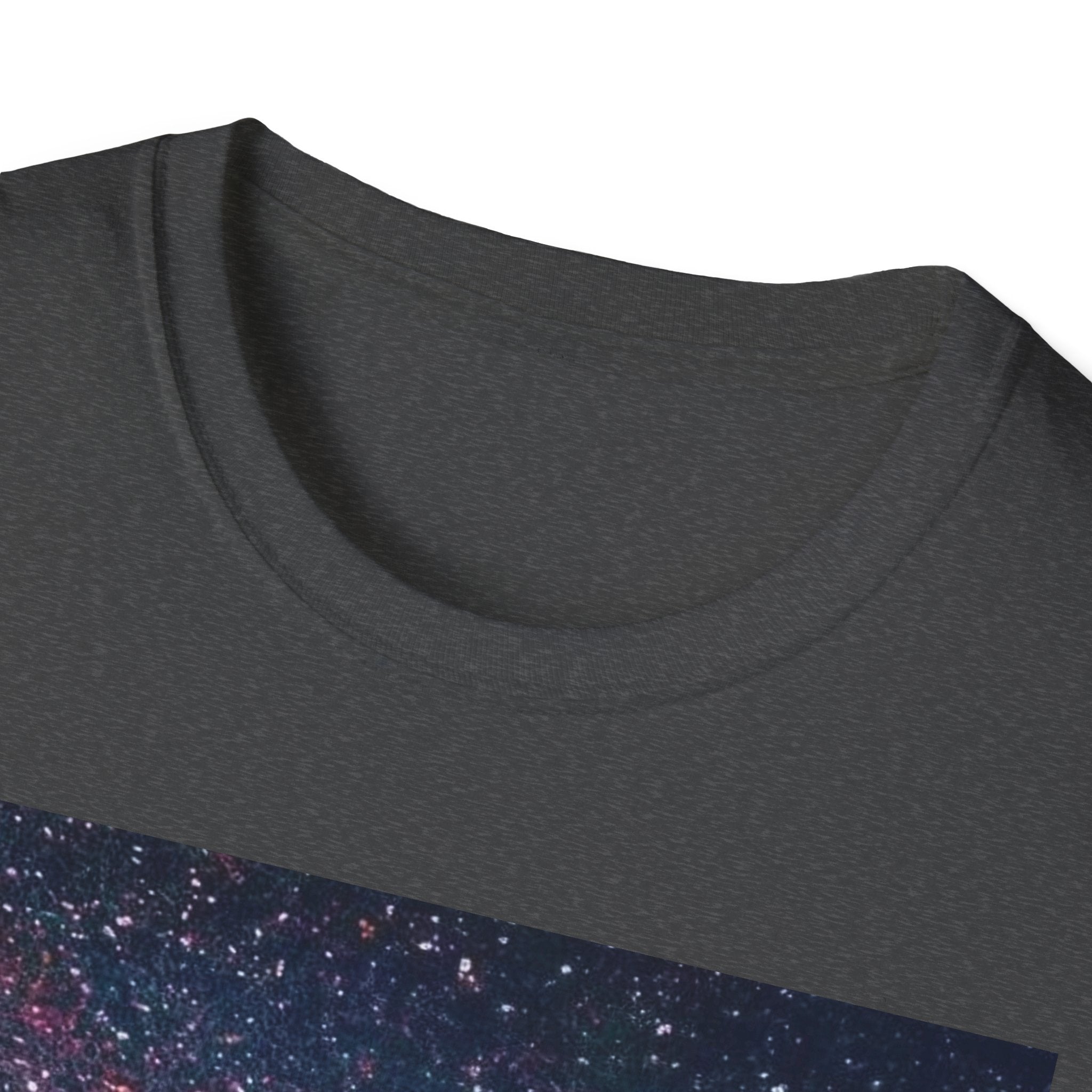SAF Red Script Galaxy T-Shirt — Space Graphic Tee with 'SAF' Design