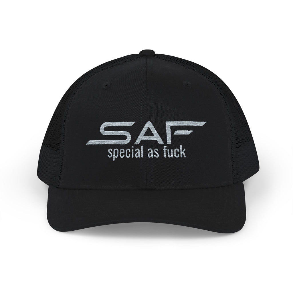 Trucker Cap — "SAF (Special As F**k)" Embroidered Snapback