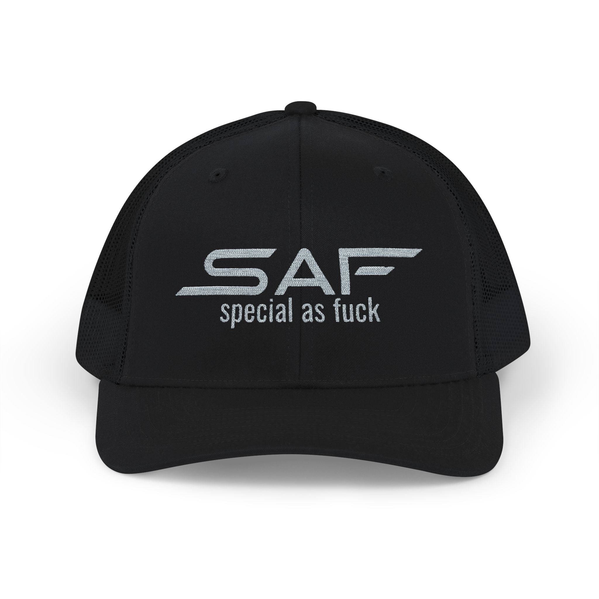 Trucker Cap — "SAF (Special As F**k)" Embroidered Snapback