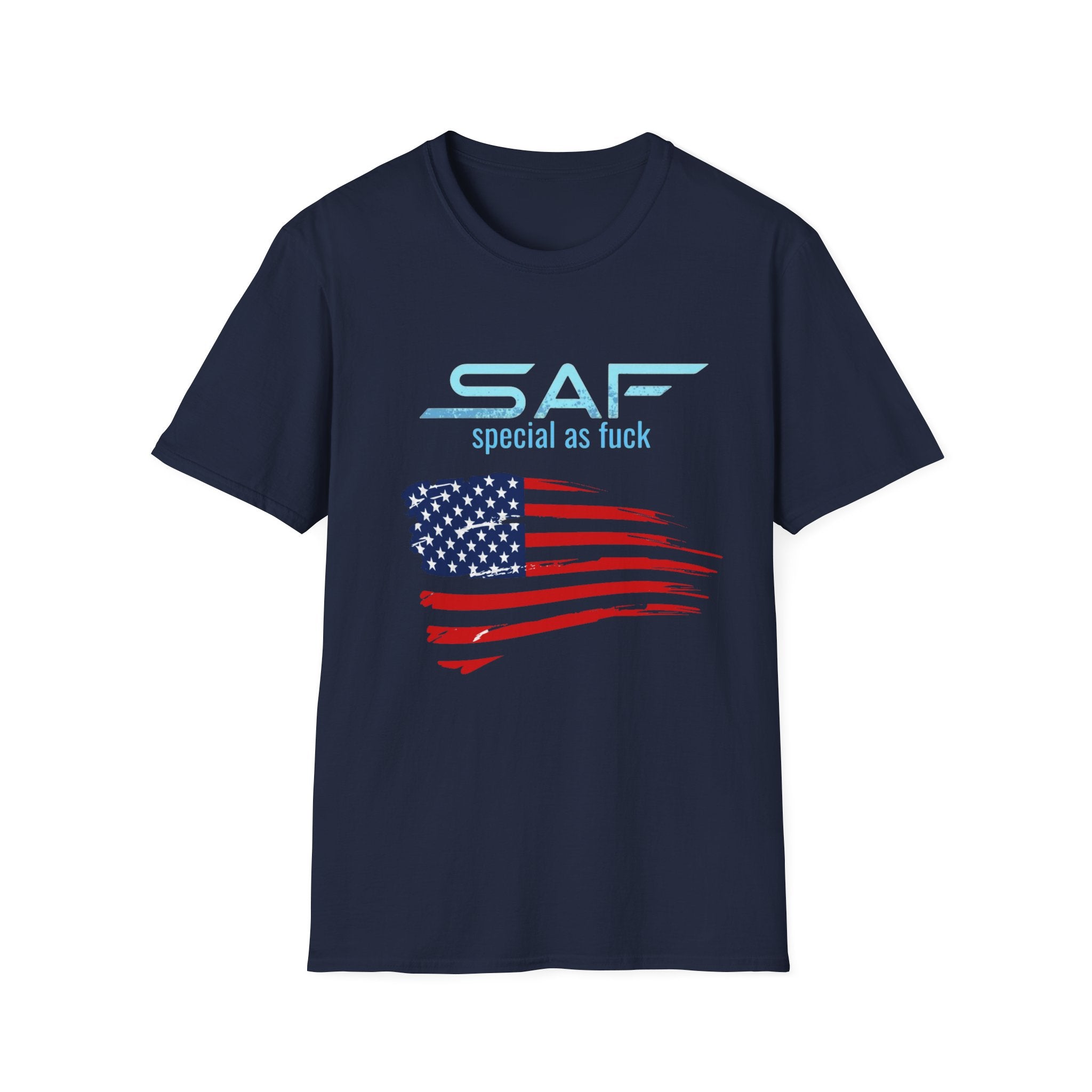 T-Shirt — "SAF Special As F***" American Flag Graphic Patriotic Tee