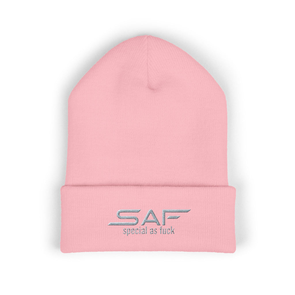Embroidered 'SAF - special as fuck' Cuffed Beanie