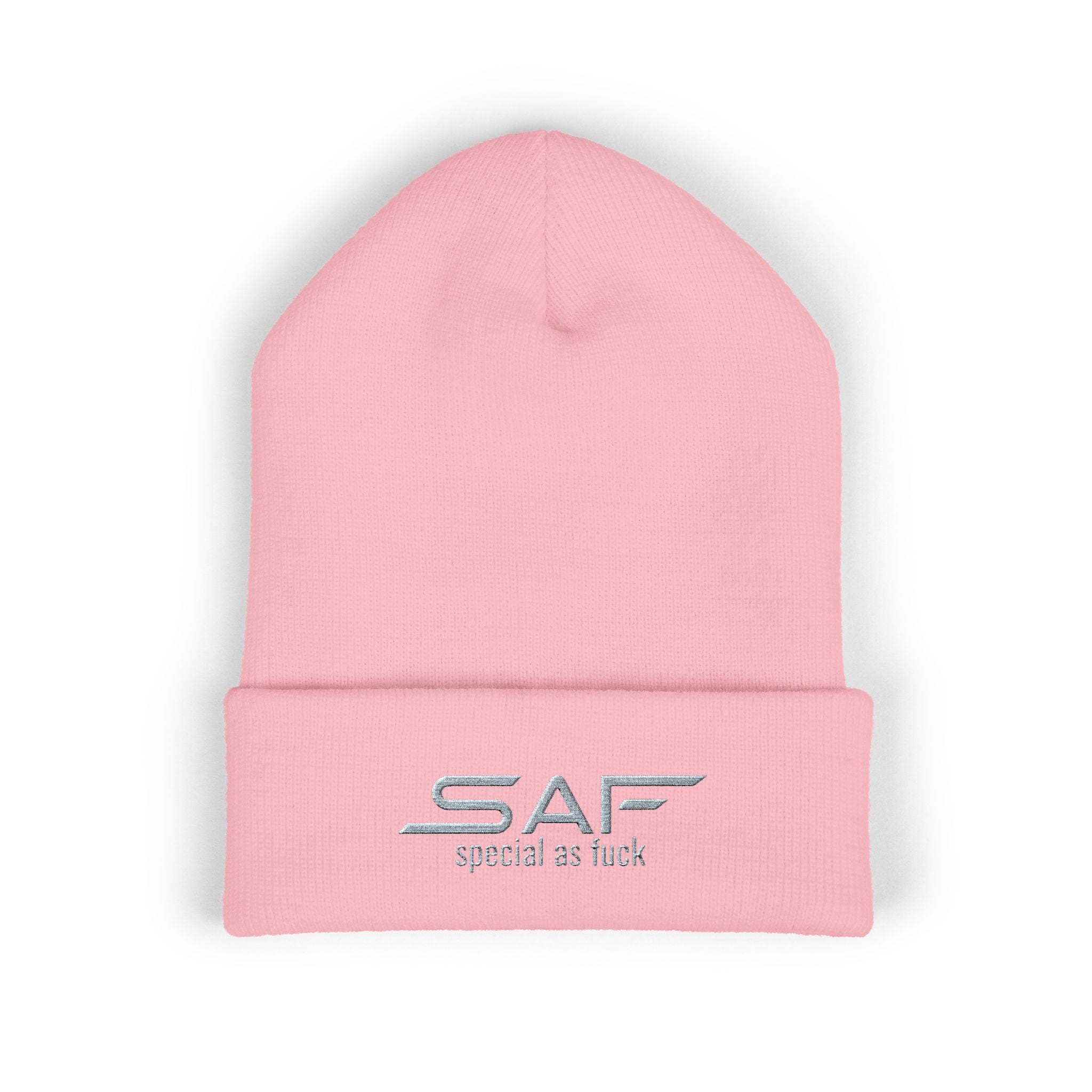 Embroidered 'SAF - special as fuck' Cuffed Beanie