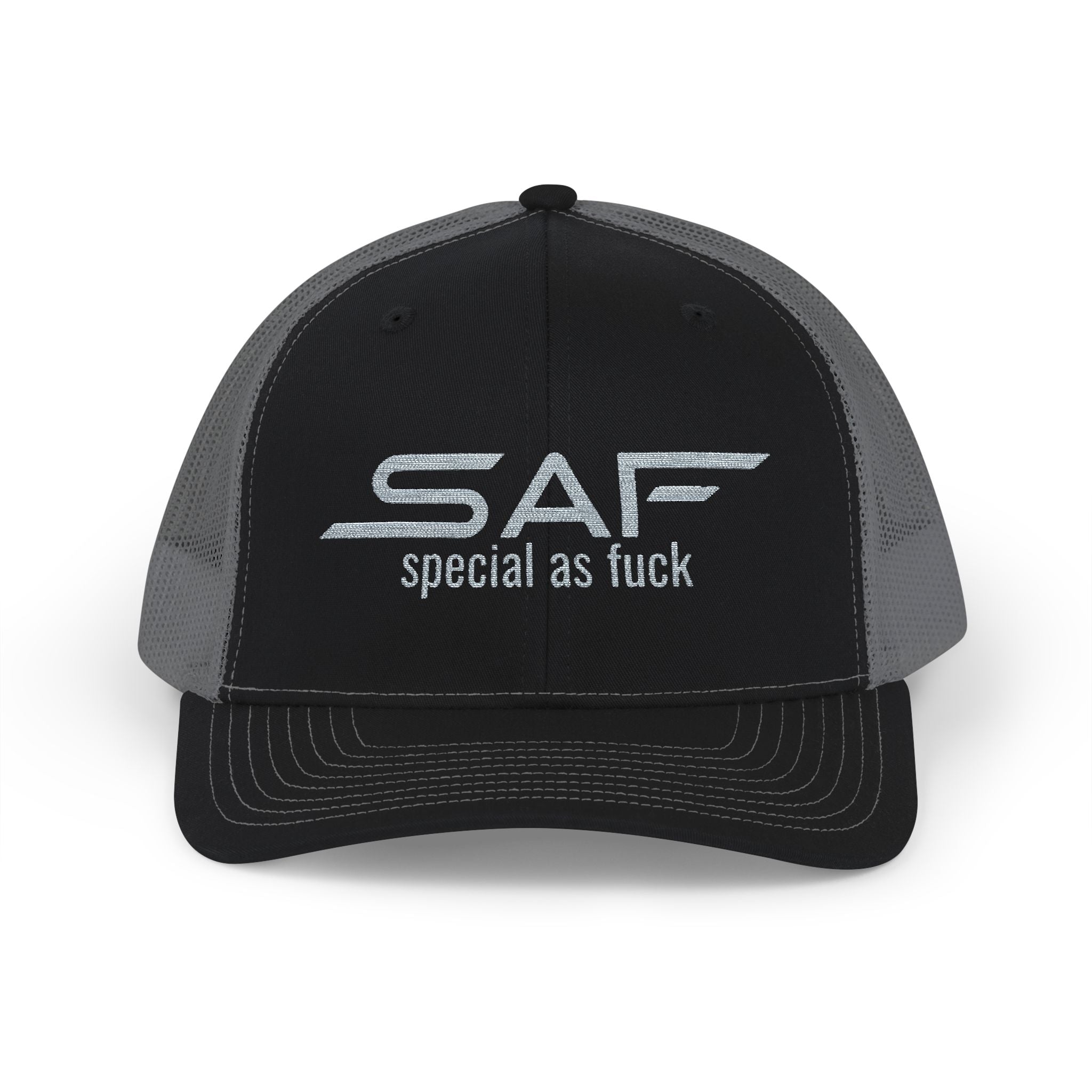 Trucker Cap — "SAF (Special As F**k)" Embroidered Snapback