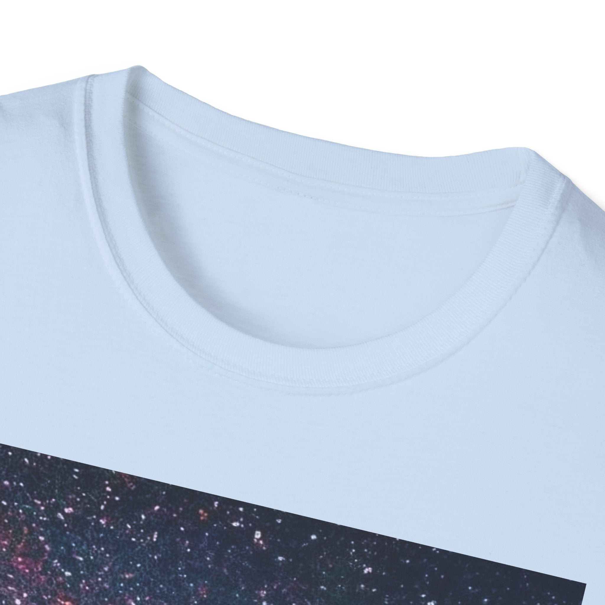 SAF Red Script Galaxy T-Shirt — Space Graphic Tee with 'SAF' Design