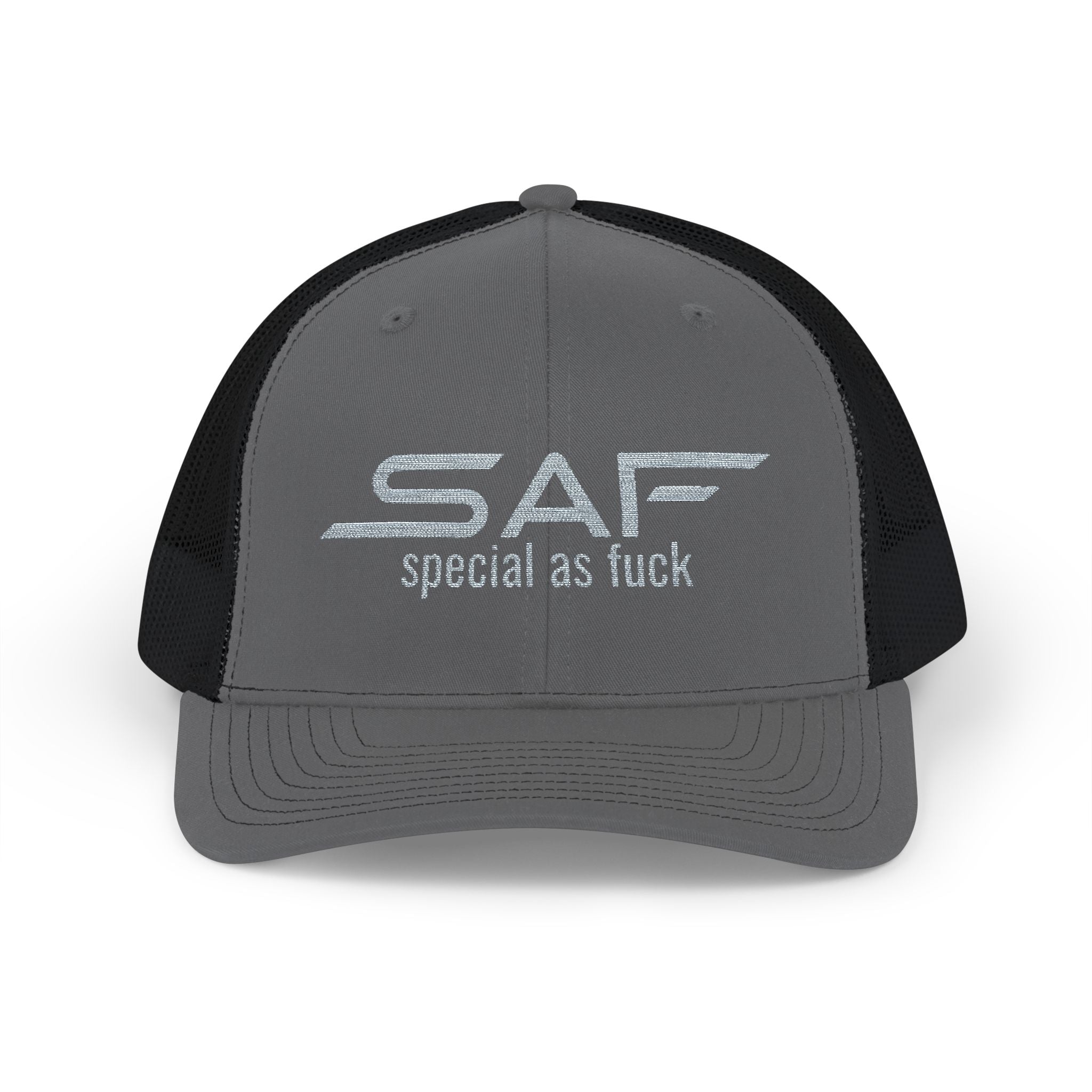 Trucker Cap — "SAF (Special As F**k)" Embroidered Snapback