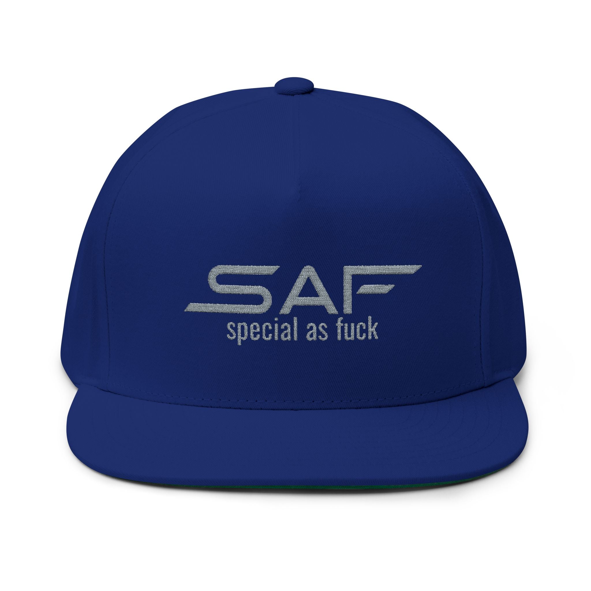 SAF Embroidered Flat Bill Cap — 'special as fuck' Snapback Hat