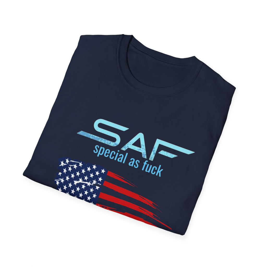 T-Shirt — "SAF Special As F***" American Flag Graphic Patriotic Tee