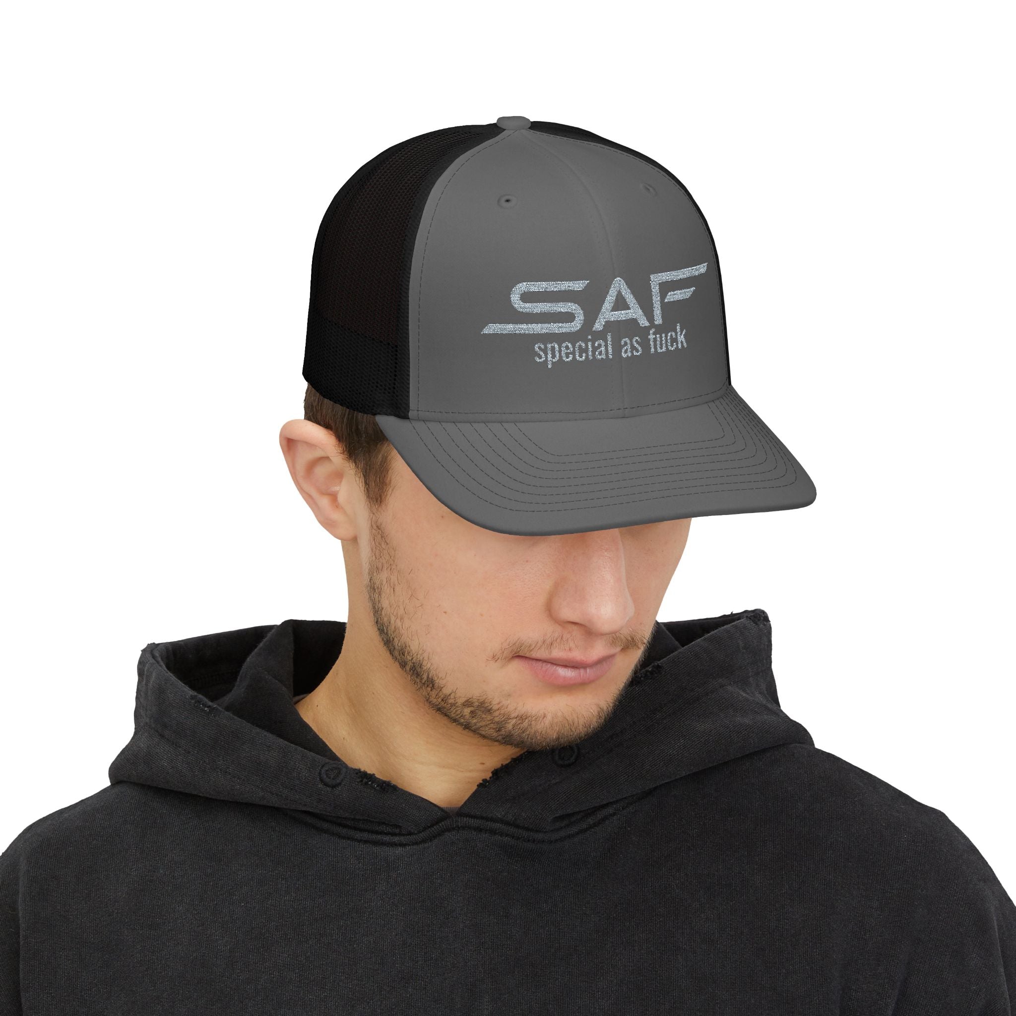 Trucker Cap — "SAF (Special As F**k)" Embroidered Snapback