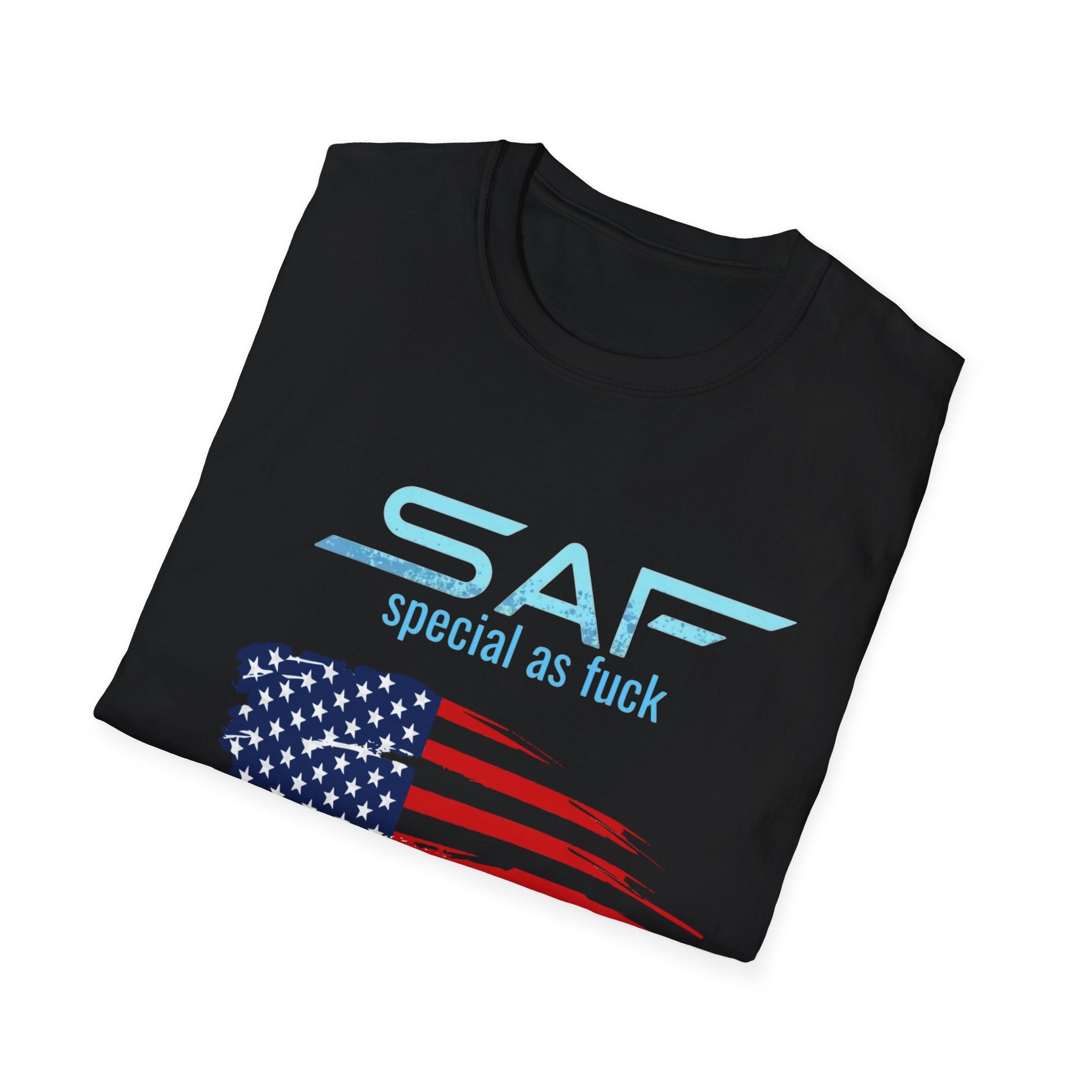 T-Shirt — "SAF Special As F***" American Flag Graphic Patriotic Tee