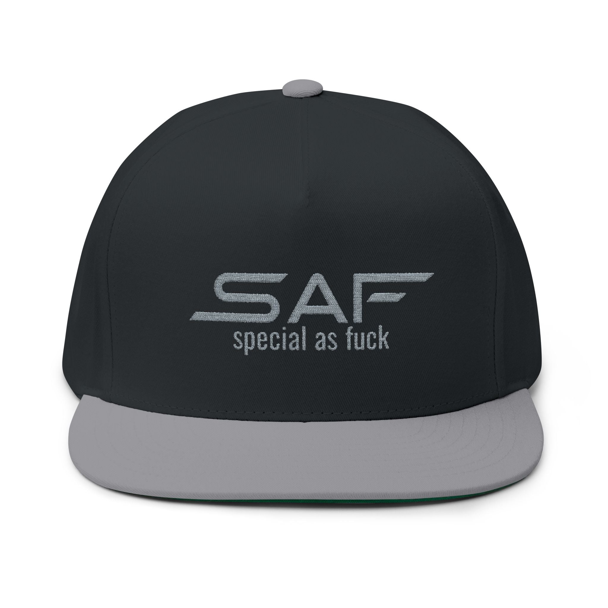 SAF Embroidered Flat Bill Cap — 'special as fuck' Snapback Hat