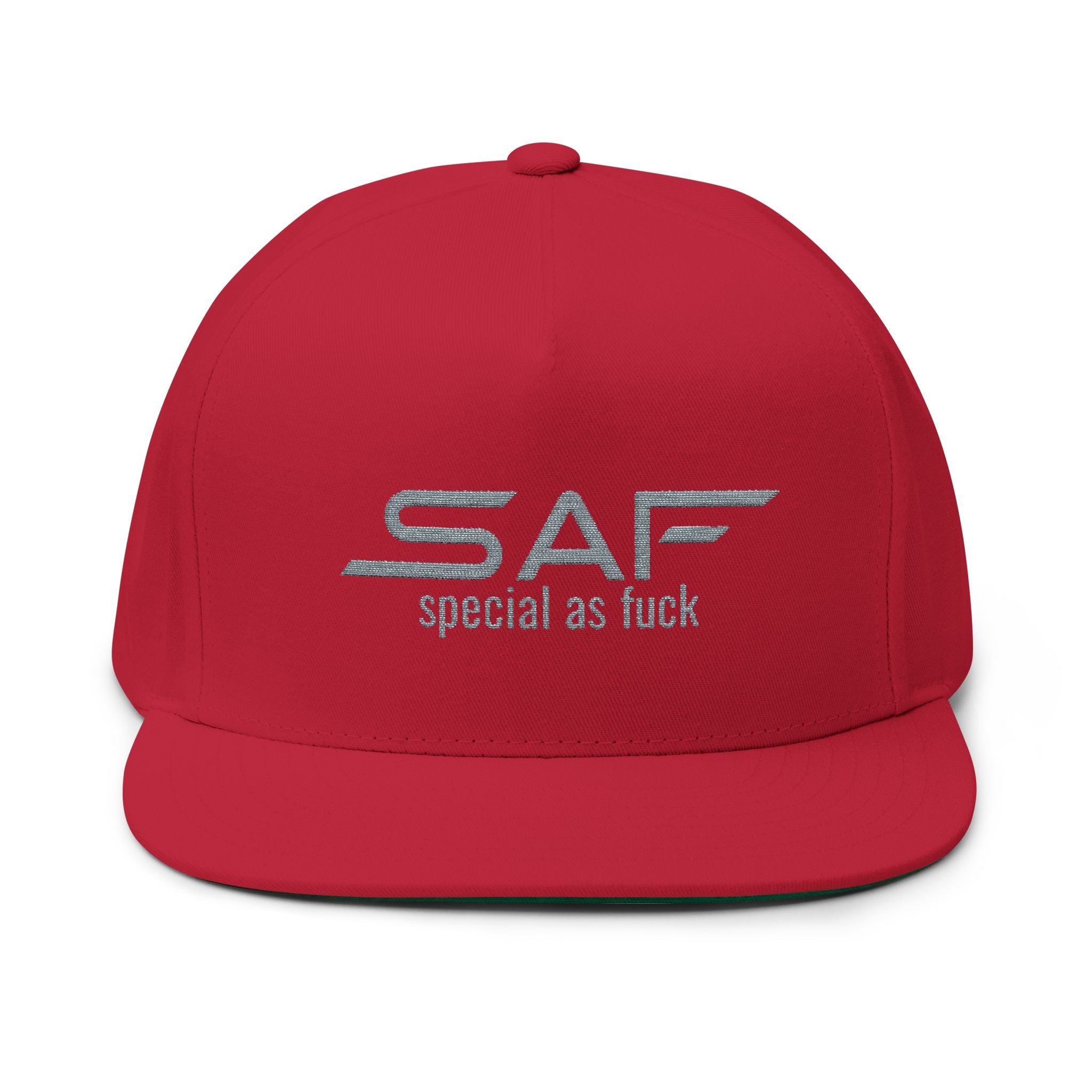 SAF Embroidered Flat Bill Cap — 'special as fuck' Snapback Hat