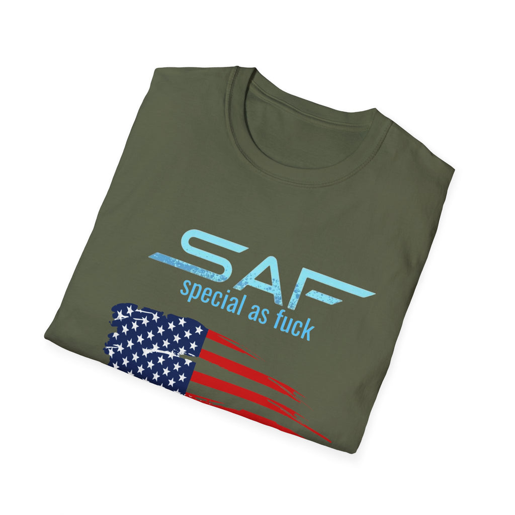T-Shirt — "SAF Special As F***" American Flag Graphic Patriotic Tee