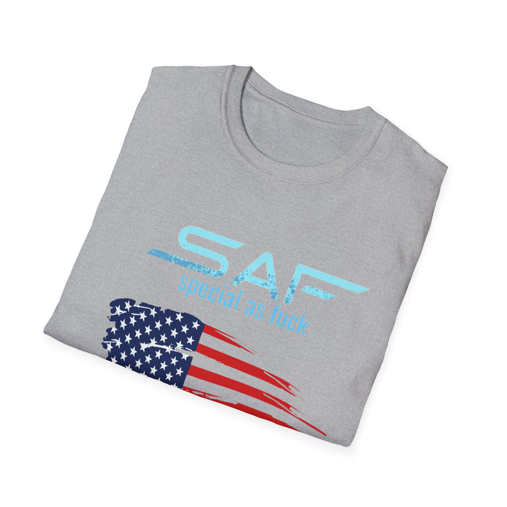 T-Shirt — "SAF Special As F***" American Flag Graphic Patriotic Tee