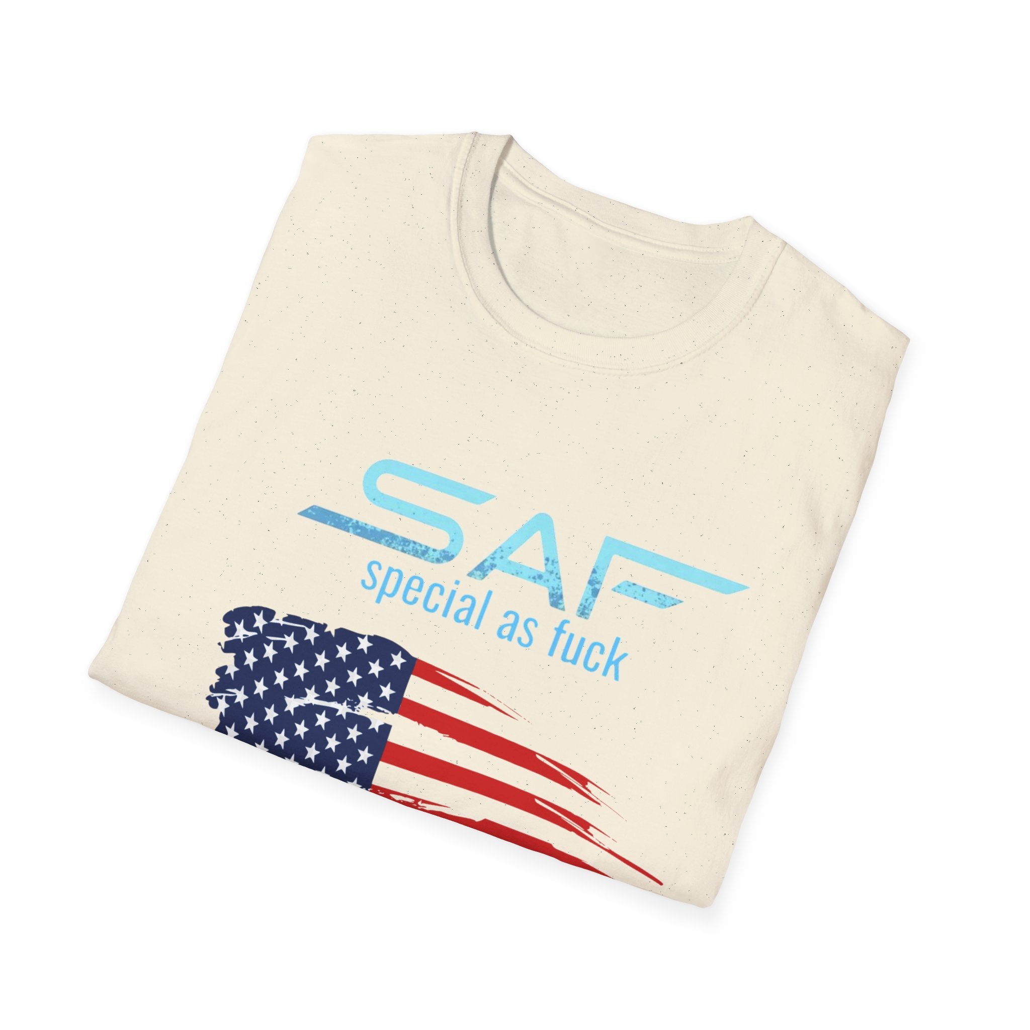 T-Shirt — "SAF Special As F***" American Flag Graphic Patriotic Tee