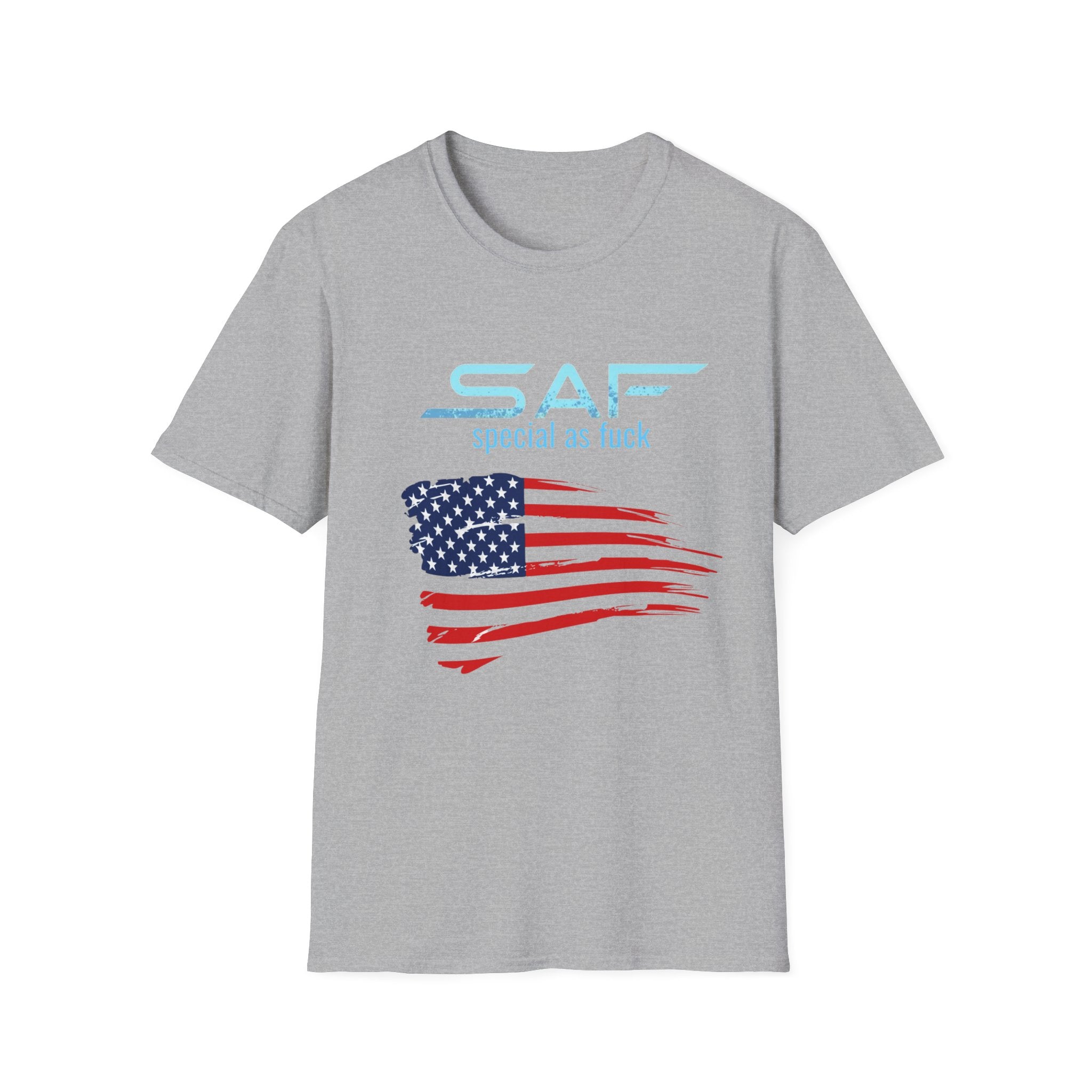 T-Shirt — "SAF Special As F***" American Flag Graphic Patriotic Tee