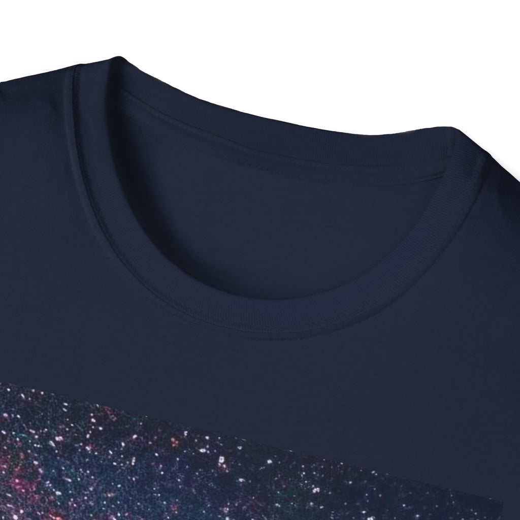 SAF Red Script Galaxy T-Shirt — Space Graphic Tee with 'SAF' Design