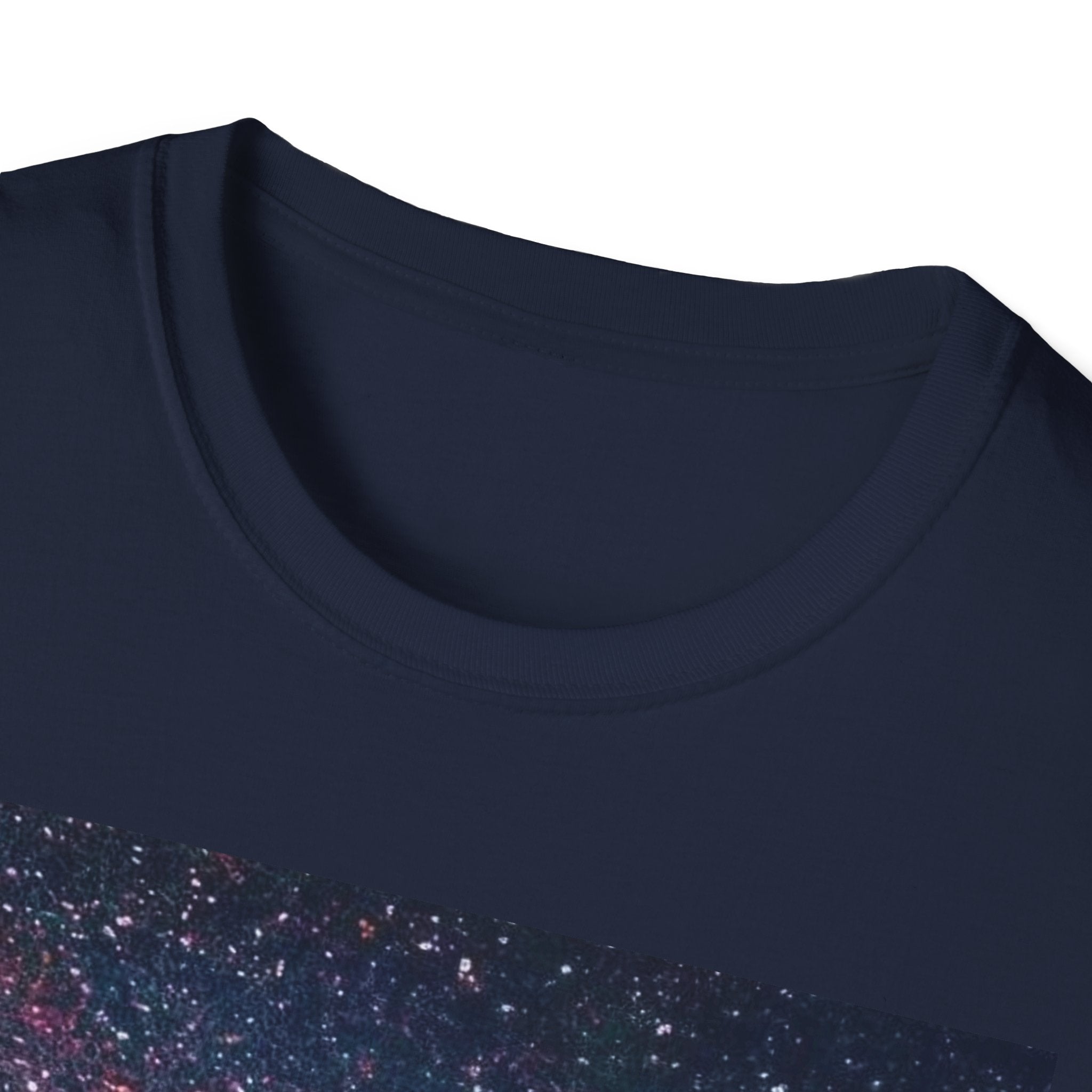 SAF Red Script Galaxy T-Shirt — Space Graphic Tee with 'SAF' Design
