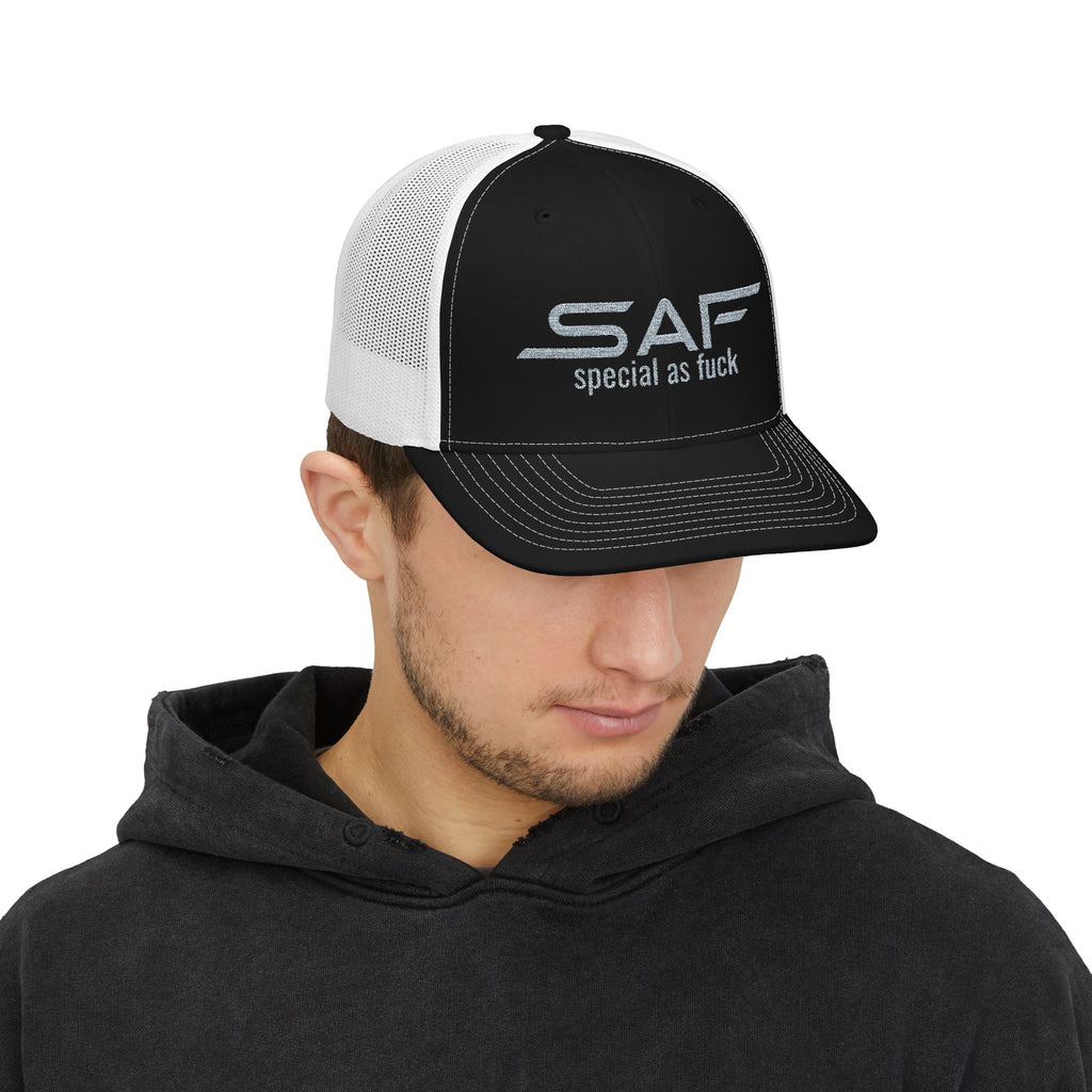 Trucker Cap — "SAF (Special As F**k)" Embroidered Snapback