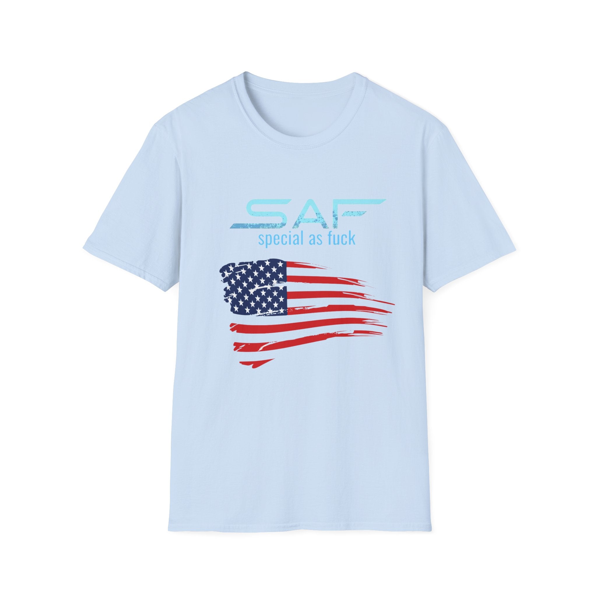 T-Shirt — "SAF Special As F***" American Flag Graphic Patriotic Tee