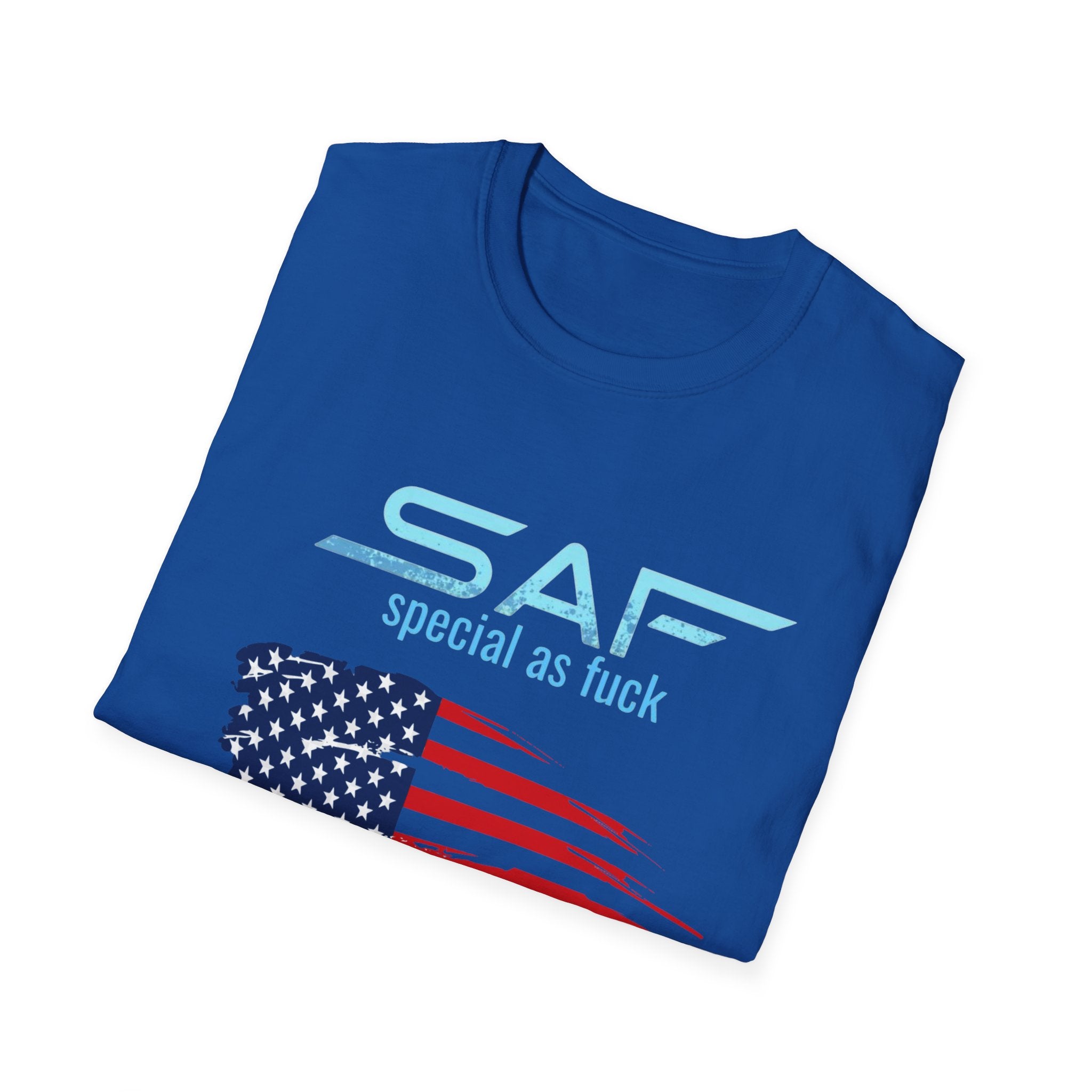 T-Shirt — "SAF Special As F***" American Flag Graphic Patriotic Tee