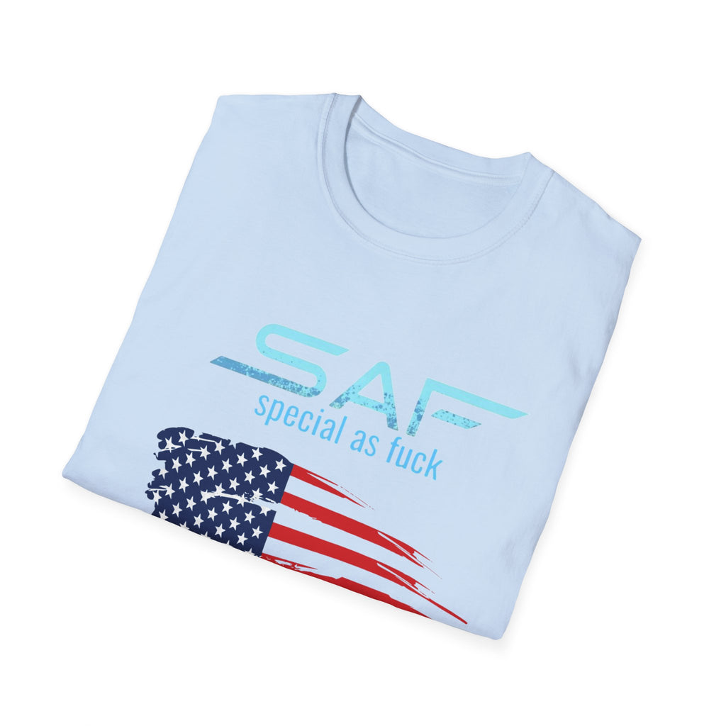 T-Shirt — "SAF Special As F***" American Flag Graphic Patriotic Tee