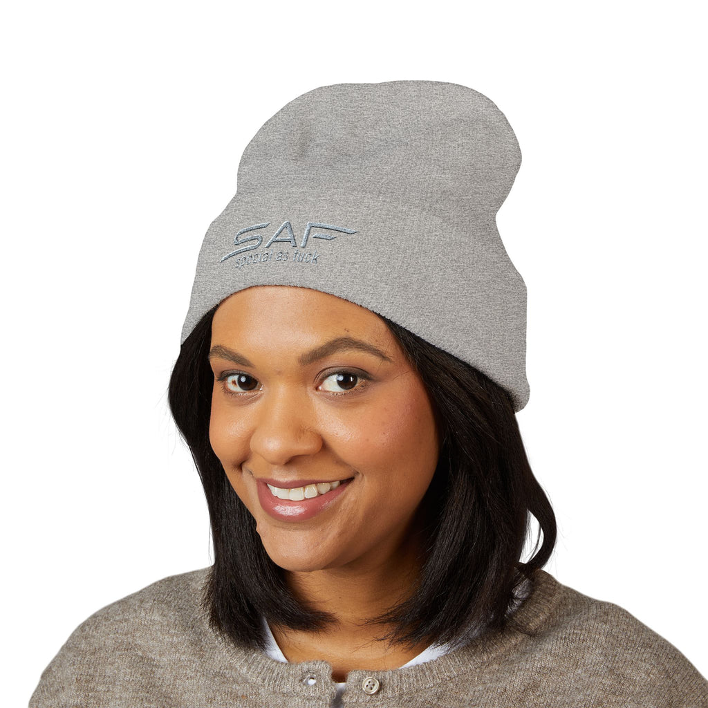 Embroidered 'SAF - special as fuck' Cuffed Beanie