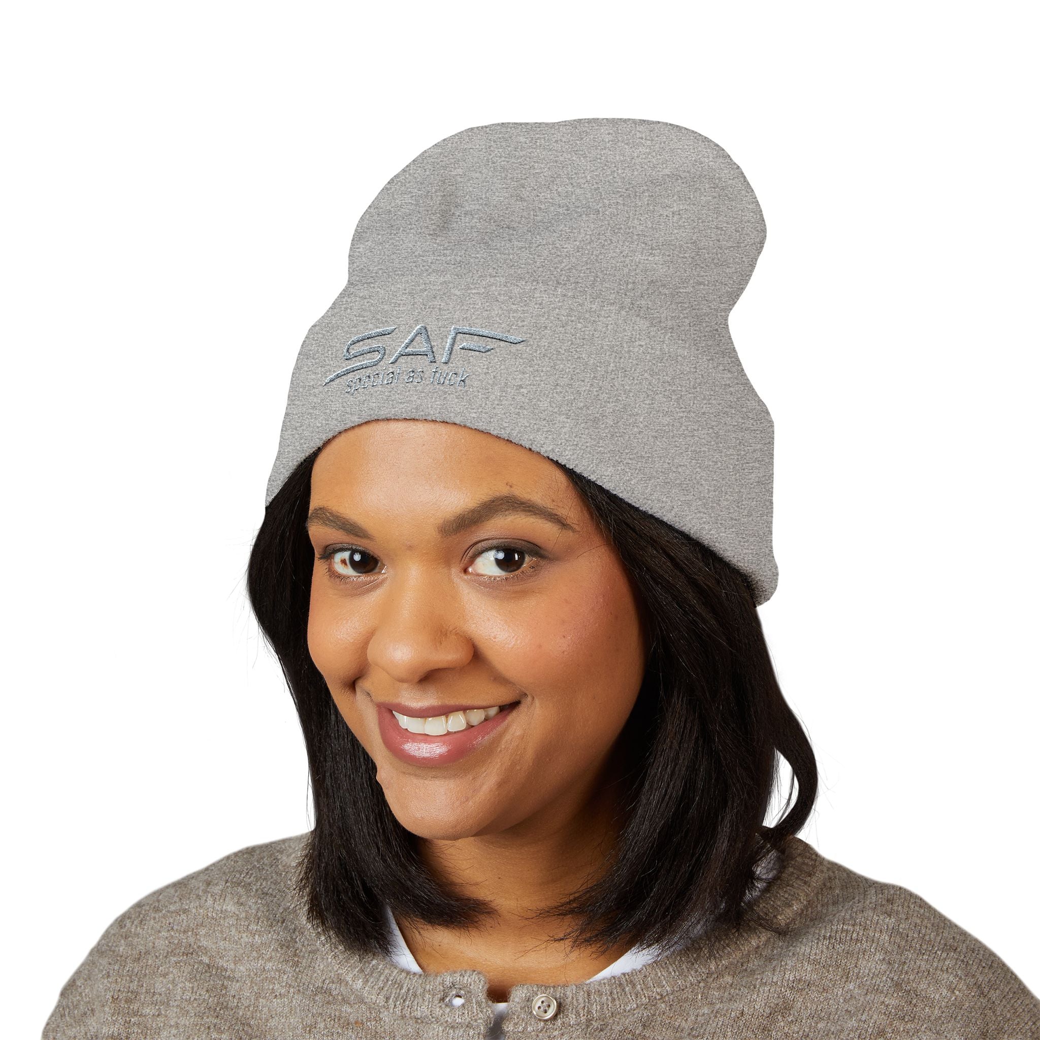 Embroidered 'SAF - special as fuck' Cuffed Beanie