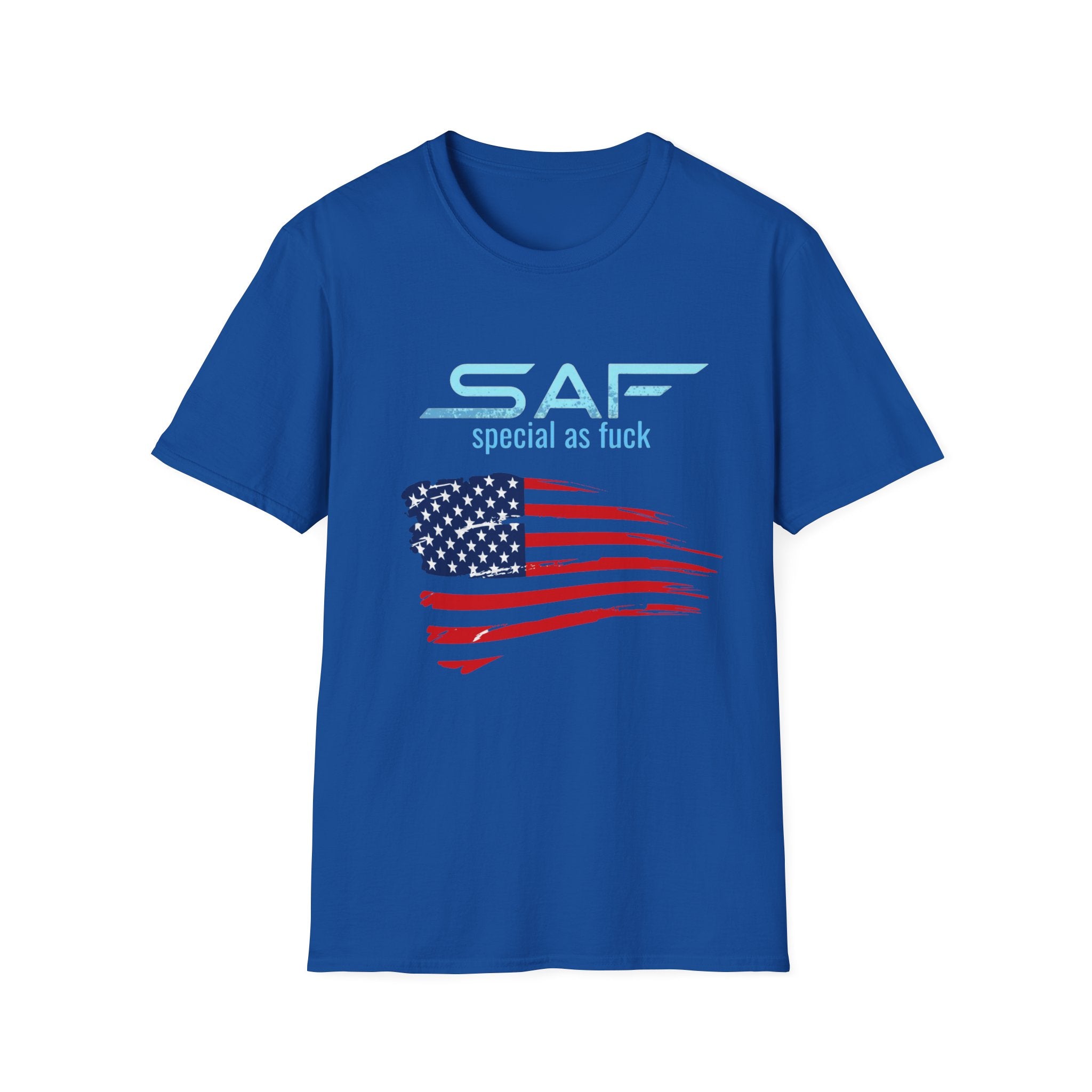 T-Shirt — "SAF Special As F***" American Flag Graphic Patriotic Tee