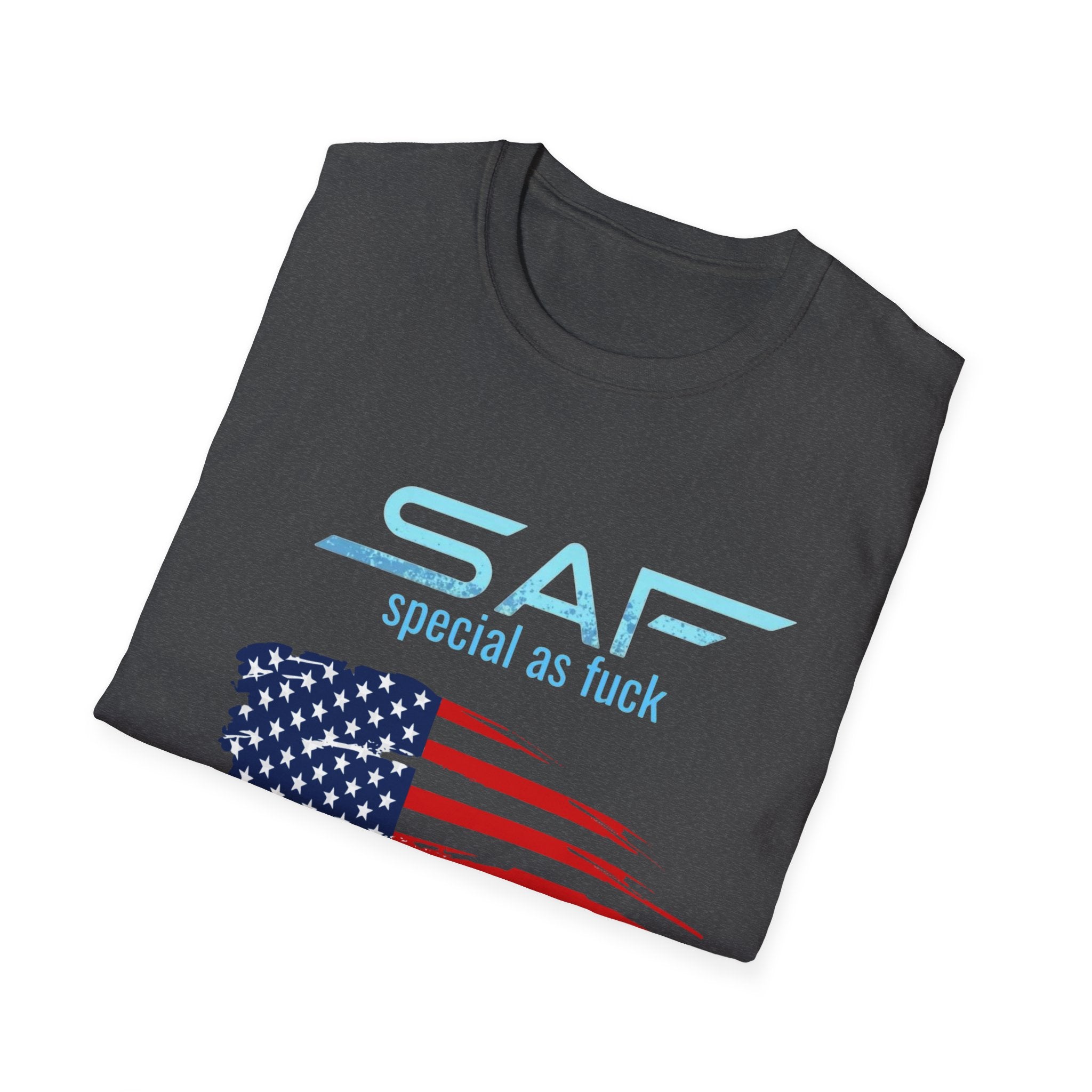 T-Shirt — "SAF Special As F***" American Flag Graphic Patriotic Tee